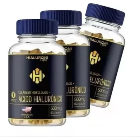 COLÁGENO 100% ORIGINAL ÁCIDOS HIALURÔNICO SUPLEMENTO EM CÁPSULAS